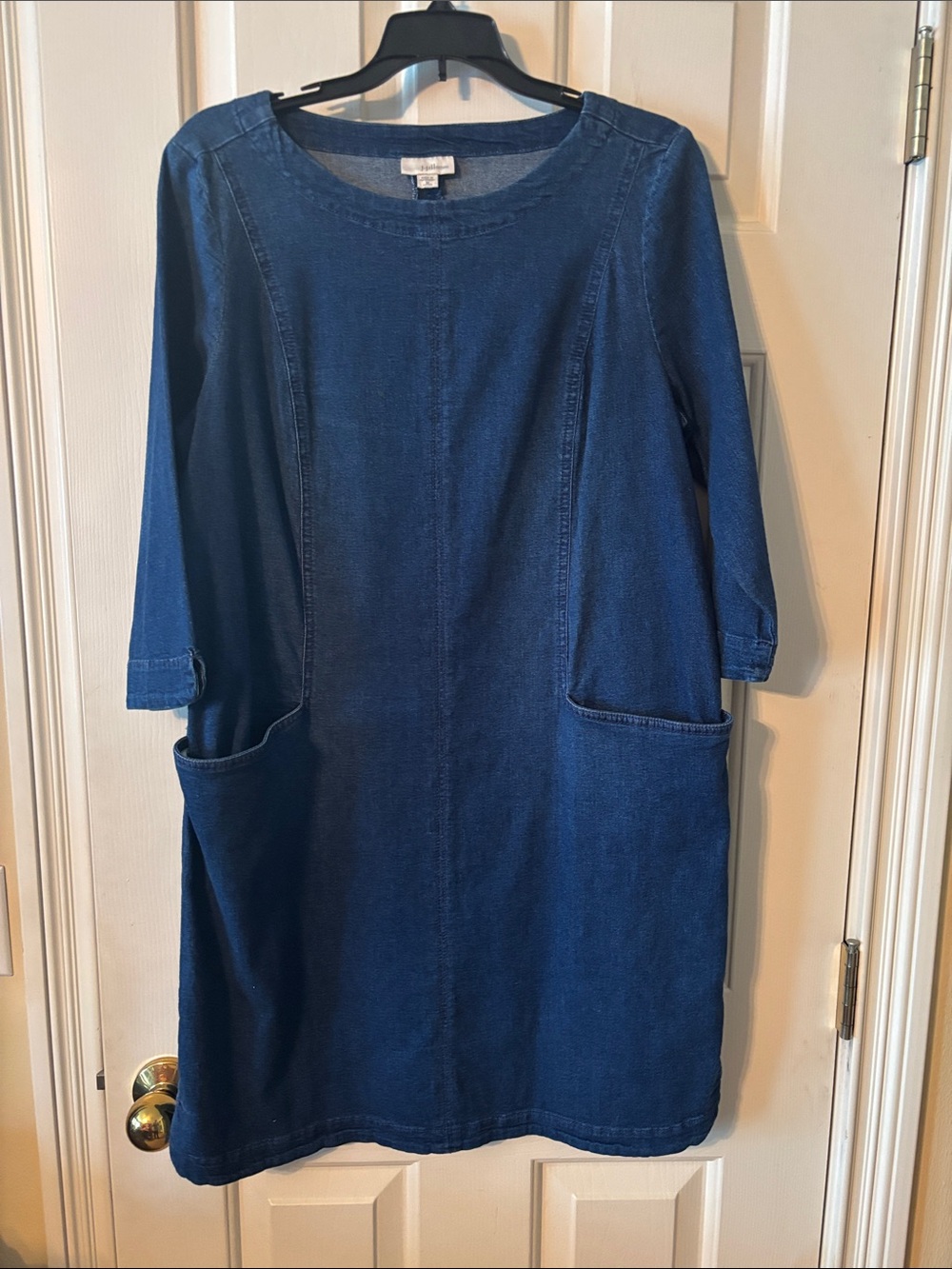Denim Shift Dress with Pockets